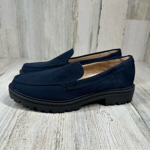 New Journee Collection Erika Faux Suede Navy Chunky Loafer #939